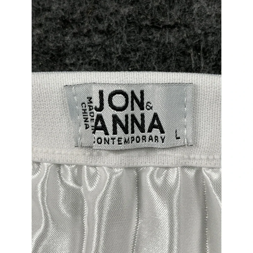 Jon & Anna Pleated Skirt Womens L White NEW Tulle Overlay Satin Midi A-Line